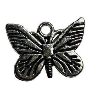 Butterfly Pendant Silver Tone Charm Bracelet Necklace Jewelry Craft Dangle d u